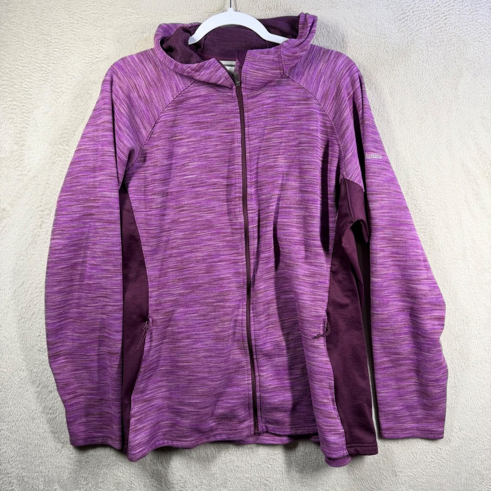 Columbia Full Zip Hoodie Womens 2X Purple Space Dye Hiking Outdoor Activewear